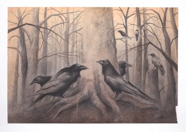 A conspiracy of ravens 64,5x44 cm