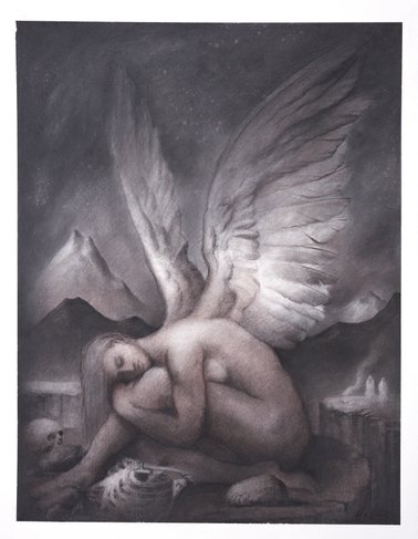 Angel of death - Dødsengel 83,3 x 64 cm